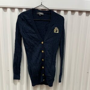 The Limited Women’s Navy Blue V Neck Classic Preppy Cardigan Size Small